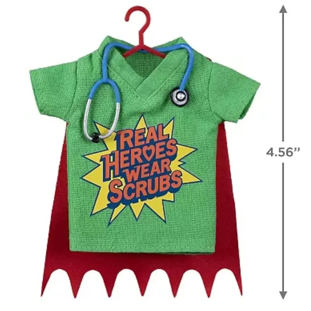 Healthcare Hero Scrubs Fabric Hallmark 2022 Keepsake Christmas Tree Ornament